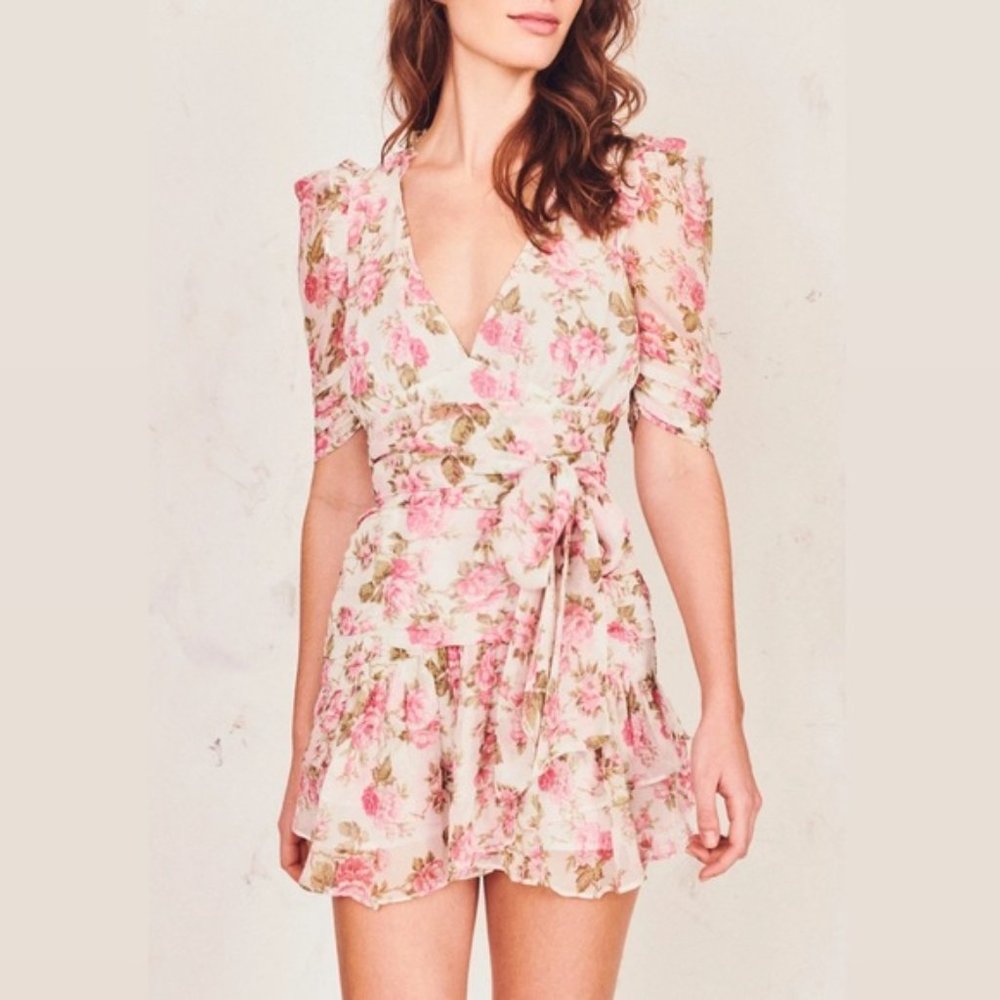 LoveShackFancy Arlo Dress | Pink Silk Chiffon